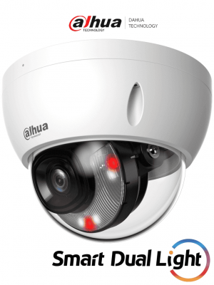 DAHUA IPC-HDBW2449E-S-IL- Camara IP Domo Antivandalica de 4 Megapíxeles/ WizSense/ Iluminadores Duales Inteligentes/ Lente de 2.8mm/ 101 Grados de Apertura/ 30 Metros de Luz IR y Luz Visible/ WDR Real/ SMD Plus/ Ranura para Micro SD/ PoE/ IP67/ IK10 - Image 1