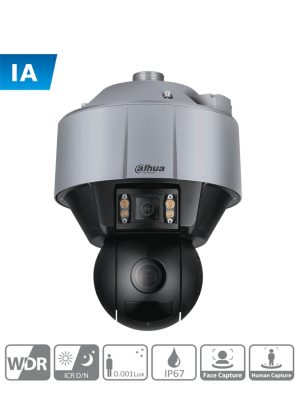 DAHUA SDT5X405-4F-WA - Cámara PTZ Dual de 4 Megapixeles con Inteligencia Artificial/ Lente panorámico de 6mm/ Lente para Detalle de Zoom 10-50mm/ IR de 100 Mts/ Soporta Reconocimiento de Rostros/ Captura de Rostros - Image 1