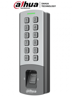 DAHUA DHI-ASI1212M-DW - Control de Acceso Antivandalico Exterior Wi-Fi/ Soporta 10,000 Usuarios, Passwords y Tarjetas ID / 3,000 Huellas / Teclado Mecanico/ RS-485 y Wiegand/ TCP/IP / Alimenta Cerradura 12V / IP65/ IK08/ - Image 1