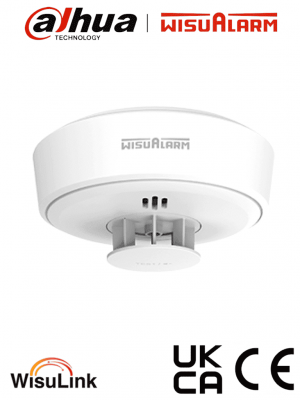 DAHUA WISUALARM HY-HT10A-R8 -Detector de Calor Inalámbrico(Interconectable Hasta 24 Disp, Monitoreo de Temperatura, Deteccion Incendios de Clase A1 (54°C to 65°C), Autónomo, Alarma de 85dB, Certificaciones CE, Batería de 10años - Image 1