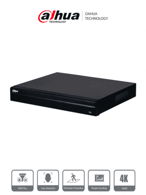 DAHUA DHI-NVR4232-16P-4KS3 NVR de 8 MP / 4k / 32 Canales IP / 16 Puertos PoE / Rendimiento de 160 Mbps/ Smart H.265+/ 2 Bahías de disco duro/ 4&2 E&S de Alarma/ Soporta cámaras WizSense/ 2 canales SMD Plus - Image 1