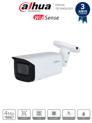 DAHUA DH-IPC-HFW3441T-ZS-S2- Cámara IP Bullet de 4 MP/ WizSense/ Lente Motorizado de 2.7 a 13.5mm/ IR de 60 Metros/ H.265+/ WDR Real/ Protección Perimetral/ IP67/ PoE/ SMD Plus/ - Image 1