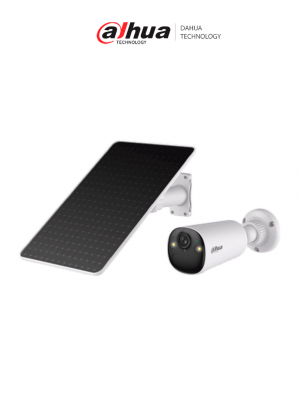 DAHUA DH-KIT/BF4CP-4G-XL/M0508- Kit cámara bullet 4G con panel solar con batería incluida/ 4 Megapíxeles/ AOV (Always-On Video)/ 122.5°/ Alarma de Luz y Sonido/ Audio Bidireccional/ Detección de humanos y vehículos/ Ranura para Micro SD/ IP66/ - Image 1
