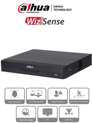 DAHUA NVR2104HS-P-I2 - NVR DE 8 Megapixeles/ 4k/ 4 Canales IP/ WizSense/ 4 Puertos Poe/ H265+/ Rendimiento de 80 Mbps/ HDMI y VGA/ 1 Ch de Reconocimiento Facial/ Protección Perimetral/ SMD Plus/ 1 Bahía de Disco Duro de 10 TB/ - Image 1