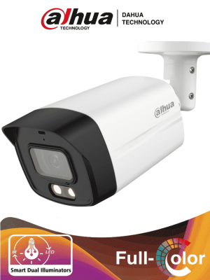 DAHUA HAC-HFW1239TLMN-IL-A - Camara Bullet de 2 Megapixeles/ Iluminador Dual Inteligente + Full Color/ Lente de 2.8 mm/ 107 Grados de Apertura/ Microfono Integrado/ 40 Metros de Iluminación IR y Visible/ WDR Real de 130 dB/ IP67/ - Image 1