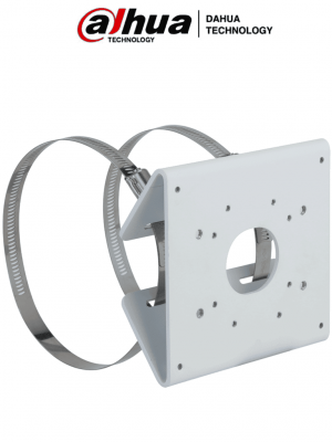 DAHUA PFA156 - Montaje para Poste / Construído en Aluminio / Color blanco / capacidad de carga 5kg / Compatible con postes de diametro 80-150mm / Compatible con cámaras IPC y HAC - Image 1