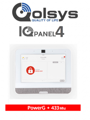 QOLSYS IQP4005 - Sistema de Alarma IQPanel4 Autocontenido , con Pantalla Tactil de 7", Power G 915 Mhz + DSC Serie Power 433 Mhz. Con 4 Bocinas integradas (4W). Para la plataforma Alarm.com - Image 1