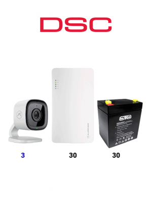 DSC SEM300 30 PACK - Paquete de 30 Comunicadores SEM300  Comunicador Dual, SIM/ IP para PowerSeries de Alarm.com , 30 baterías 12V 4.5Ah CBAT45AH , 3 Cámaras de alarm.com ADC-V515 - Image 1