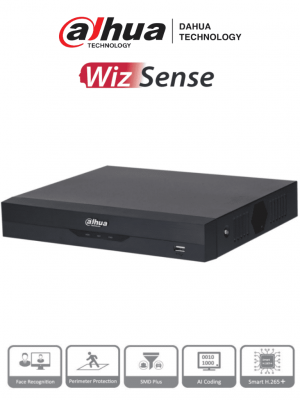 DAHUA XVR5108HS-4KL-I3 - DVR 4K WizSense de 8 canales + 8 IP o hasta 16 IP. Incluye SMD Plus, Protección Perimetral y reconocimiento facial, codificación con IA, H.265+, y soporta CVI, AHD, TVI, CVBS e IP. Compatibilidad con IoT y POS - Image 1