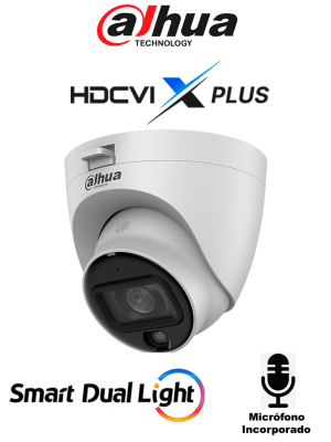DAHUA DH-HAC-HDW1801TLQN-IL-A-S3 - Cámara Domo 4K/ HDCVI X PLUS/ Iluminador Dual Inteligente/ Micrófono Incorporado/ Angulo de visión de 106°/ Iluminación de hasta 20 mts con IR o Luz Cálida/ WDR real de 120 dB - Image 1