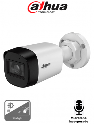 DAHUA DH-HAC-HFW1500RLN-A-S3-DIP - Cámara Bullet de 5 Megapíxeles Starlight/ Micrófono Integrado/ Lente de 2.8mm/ Hasta 30 mts de Iluminación Inteligente/ IP67 - Image 1