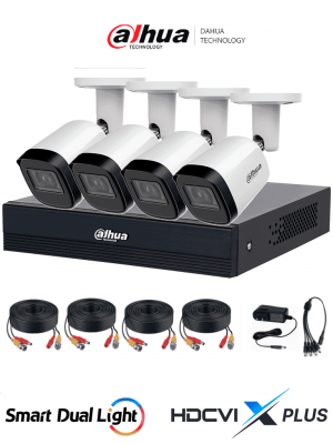 DAHUA DHI-KIT/XVR1B04-I/T/4-B2A21N-U-IL-0280B - Kit 4 Canales 2 MP/ DVR Cooper-U WizSense con IA/ Cámaras B2A21N-U-0280B/ Hasta 5 Canales IP Rendimiento Max 20Mbps/ Soporta HDCVI & AHD & TVI & CVBS/ Metalica - Image 1