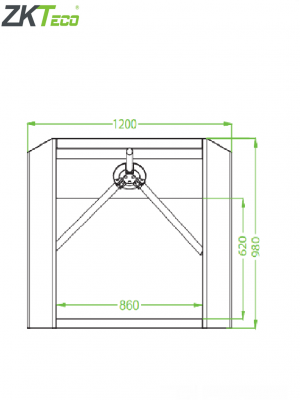 ZKTECO TS200 - Torniquete Bidireccional / Acero SUS304 / Desbloqueo de Seguridad sin Energía / No cuenta con Lectores y Panel / 110V / Exterior Protegido / Tráfico de 25 a 30 x Min / Ancho de Carril 50.5 cm / 1 millón de Ciclos / Apertura con Pulso Seco - Image 3