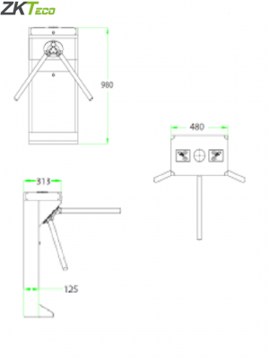 ZKTECO TS1000D - Torniquete Bidireccional / Acero SUS304  / 110V / 25 a 30 x Min / Carril 50 cm / Exterior Protegido / 1 millón de Ciclos / No cuenta con Lectores y Panel / Compatible Rostro, Palma, Huella, Tarjeta, QR - Image 3