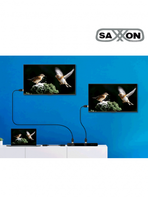 SAXXON LKV312HDR-V2.0 - Divisor de Video HDMI 4K de 1 Entrada y 2 salidas/ Soporta Resolución 4Kx2K @30Hz/ 1080P Full HD/ Distancia de 10 Metros en Entrada y Salidas/ Switch EDID para Autoajuste de Resolución/ - Image 3