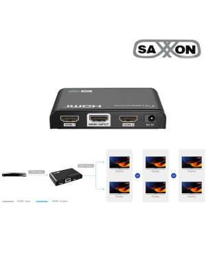 SAXXON LKV312HDR-V2.0 - Divisor de Video HDMI 4K de 1 Entrada y 2 salidas/ Soporta Resolución 4Kx2K @30Hz/ 1080P Full HD/ Distancia de 10 Metros en Entrada y Salidas/ Switch EDID para Autoajuste de Resolución/ - Image 4