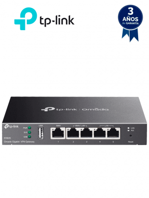 TP-LINK ER605 - Router Omada VPN SDN Multi-WAN Gigabit con 1 puerto WAN Gigabit, 2 LAN Gigabit y 2 configurables LAN/WAN, hasta 25,000 sesiones concurrentes, con gestión centralizada Omada o stand-alone y 1 puerto USB 2.0. - Image 1