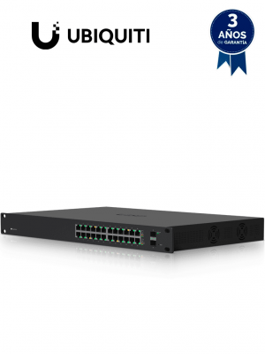 UBIQUITI ES-24-250W - Edge Switch Gigabit PoE 250W de capa 2 administrable con 24 puertos Gigabit y 2 puertos SFP. Capacidad de conmutación de 52 Gbps. - Image 1