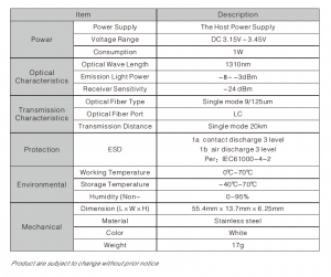 UTEPO SFP125G20KM - Transceptor de fibra óptica SFP monomodo, con conector LC, velocidad de 1250 Mbps y alcance de hasta 20 km de conexión - Image 4