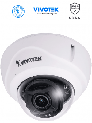 VIVOTEK FD837-HTV - Camara IP VORTEX Premium Series Domo Exterior 5 Megapixeles, Lente Varifocal 2.7 -13.5 mm, IR 50 mts, Microfono Integrado, WDR Pro, IP66, IK10, NDAA, Almacenamiento Interno 256GB, Advance AI - Image 1