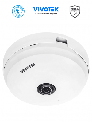 VIVOTEK FE9180-H-v2 - Cámara IP fisheye interior 5 Megapixeles, Visión hemisférica 360º, Smart Stream III, WDR Pro, 3DNR, Micrófono integrado, SNV, Ciberseguridad Trend Micro, Ranura de tarjetas MicroSD, ONVIF, NDAA - Image 1