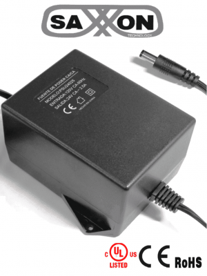 SAXXON PSU24025 - Fuente de Poder de 24 Vca a 2.5 Amperes/ Cable de 2.5 Metros/ Entrada 110 Vca/ Protección contra Sobre Cargas/ - Image 1