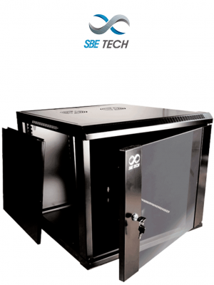 SBETECH GNLPAR9UR- Gabinete de pared de 9 UR con una profundidad de 45.0 cm y puerta delantera de cristal templado. - Image 1