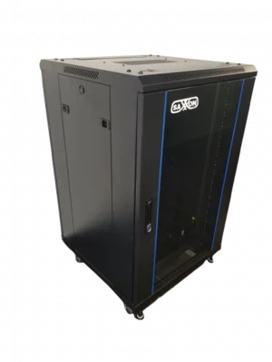 SAXXON SXR18U6618S - Gabinete de Piso color Negro / 18UR / Puerta de Vidrio Templado / Alto 100 cm / Ancho 60 cm / Profundidad 60 cm - Image 4