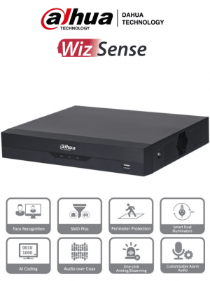 DAHUA XVR5108HS-I3 - DVR de 8 canales 5MP Lite, WizSense con IA, H.265+, 8 Canales Analogos + 4 IP o hasta 12 canales IP, 1 canal de reconocimiento facial, SMD Plus, 1 canal de protección perimetral y 1 bahía HDD - Image 1