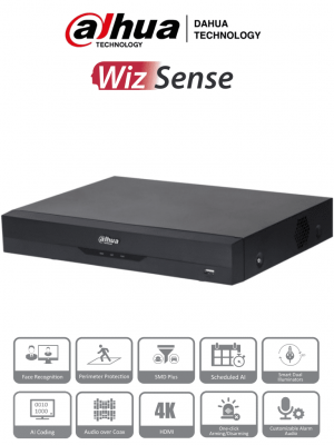 DAHUA XVR5116H-4KL-I3 - DVR de 16 Canales 4k/ 8 Megapixeles/ WizSense/ IA/ H.265+/ 16 Canales + 16 IP/ Hasta 32 Ch IP/ 2 Canales de Reconocimiento Facial/ SDM Plus/ Codificación con IA/ 1 Bahía de Disco Duro/ Funciones IoT & POS/ - Image 1