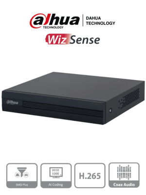 DAHUA XVR1B04-I -DVR de 4 Canales 1080p LiteWizSense y Cooper-I. Compatible con H.265+, admite hasta 5 canales IP y 4 canales con SMD Plus para detección avanzada. Búsqueda inteligente de personas y vehículos, codificación eficiente - Image 1