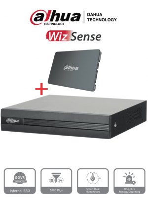 DAHUA XVR1B04H-I-SSD - DVR de 4 Canales 5 Megapixeles Lite/ Con Disco SSD de 512GB Especial para Videovigilancia/ S-XVR Series/ WizSense/ H.265+/ 4 Canales con SMD Plus/ Busqueda Inteligente (Humanos y Vehiculos)/ - Image 1