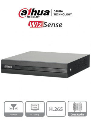 DAHUA XVR1B04H-I - DVR de 4 canales 5MP Lite con WizSense y H.265+. Soporta 4 canales + 2 IP, o hasta 6 canales IP. Con SMD Plus y búsqueda inteligente de humanos y vehículos. 1 puerto SATA de hasta 6TB/ - Image 1