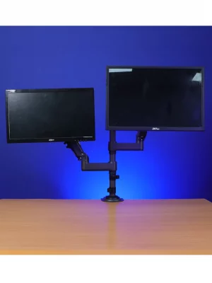 TCE H180  - Soporte de Escritorio Articulado para 2 monitores de 13 a 27" , Carga Máxima 9kg por brazo , VESA 75x75mm / 100x100mm , Ajuste de Inclinación y Rotación - Image 3