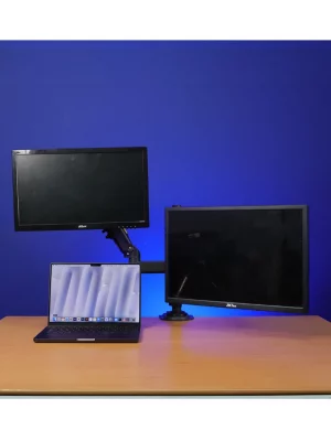 TCE H180  - Soporte de Escritorio Articulado para 2 monitores de 13 a 27" , Carga Máxima 9kg por brazo , VESA 75x75mm / 100x100mm , Ajuste de Inclinación y Rotación - Image 4