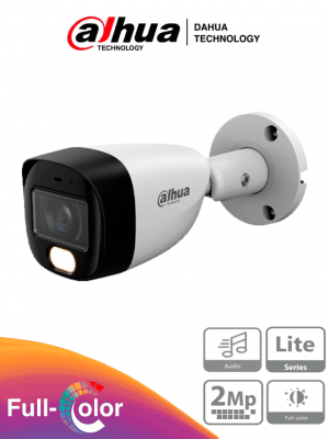 DAHUA HAC-HFW1209CM-A-LED-0280B-S3 - Cámara Bullet Full Color 1080p lente de 2.8 mm y ángulo de 108°. Micrófono integrado, WDR digital y 20 m de iluminación. Carcasa metálica IP67 para máxima resistencia. Compatible con CVI, CVBS, AHD y TV. - Image 1