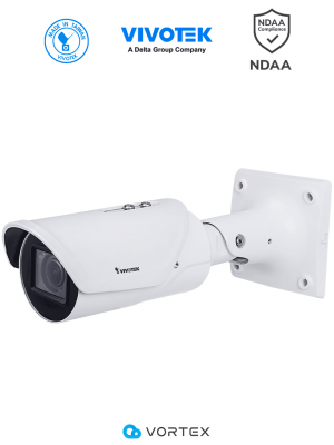VIVOTEK IB837-HT - Cámara IP VORTEX Premium Series bullet exterior 5 MP, Lente varifocal 2.7-13.5mm, IR 50m, WDR Pro, IP66, IK10, NDAA, Almacenamiento 256GB, Advance AI - Image 1