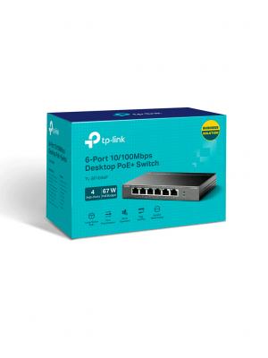 TP-LINK TL-SF1006P -  Switch PoE no administrable con 6 puertos Fast Ethernet, incluyendo 4 puertos PoE AF y AT. Suministro PoE hasta 67W y modo extendido para conexiones de hasta 250m. - Image 3