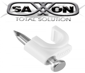 SAXXON GRA955B - Bolsa de 50 grapas de pared/ Color blanco/Diametro: 6mm / Con clavo de 3/4 para concreto de alta resistencia - Image 3