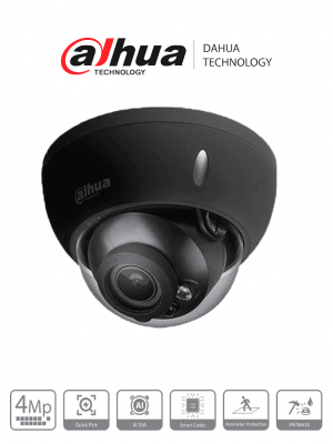 DAHUA IPC-HDBW3441R-ZS (BLACK) - Cámara Domo IP de 4 Megapíxeles/ WizSense/ Lente Motorizado de 2.7-13.5mm/ H.265+/ IR de 40 Mts/ WDR Real/ Ranura para MicroSD/ IP67/ IK10/ PoE/ - Image 1