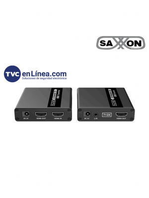 SAXXON LKV223 - Kit extensor de video HDMI/ Resolucion 1080P/ 60 Hz/ Hasta 70 metros con Cat6/ 6A/ 7  Cero latencia/ Loop HDMI/ Soporta HDR/ Infra rojo de 2 vías/ Salida de audio/ - Image 1