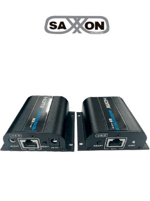 SAXXON LKV372PRO-4.0 - Kit extensor de video HDMI/ Resolucion 4K/ CAT 6/ 6A Cobre / PoC/ Hasta 50 metros/ Loop HDMI en transmisor/ Transmisor IR/ Plug and play/ Solo se Energiza el Transmisor - Image 1
