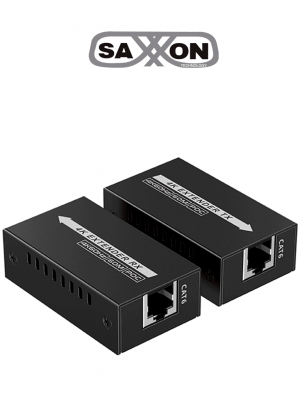 SAXXON LKV410P- Kit mini extensor HDMI/ Cable UTP recomendado CAT 6/ 6A/ 60 Metros / Resolucion 4K@60Hz/ PoC/ Se energiza solamente el transmisor - Image 1