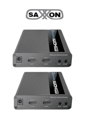 SAXXON LKV676E- Kit extensor de video HDMI/ Resolucion 4K/ 60 Hz/ Hasta 70 metros con Cat 6/ 6A/ 7/ Cero latencia/ Loop HDMI/ Soporta HDR/ ARC/ Transmision IR - Image 1