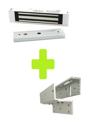 ZKTECO LM120PAK - Paquete de contrachapa magnética de 120 kg, voltaje de 12VDC incluye soporte ZL para su instalación, compatible para puertas de madera y metal - Image 1
