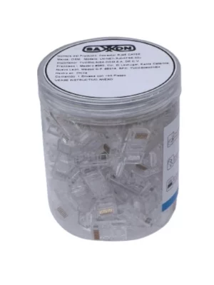 TCE LN-NET-RJCAT5E-30u - Bote con 100 Plugs RJ45 Cat5e, Sin Blindaje, Chapado en Oro 30 Micras, Conector Modular para Redes Ethernet y Cableado Estructurado - Image 1