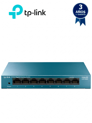 TP-LINK LS108G - Switch de escritorio Gigabit de 8 puertos 10/100/1000Mbps y carcasa metálica. - Image 1