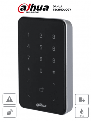 DAHUA ASR2101A-D - Lectora de Tarjetas ID con Teclado para Panel de Control de Acceso/ Uso Exterior/ Soporta Comunicación Wiegand y RS-485/ Modos de desbloqueo: Tarjeta y Codigo/ Alarma Anti-manipulación/ IP66/ Zumbador e Indicador de Aviso/ - Image 1