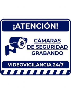 SAXXON - Letrero de video vigilancia 24/7 , Medida 17 x 21.8 cm , Estireno Calibre 30 - Image 1
