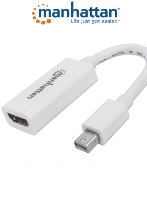 MANHATTAN 322461 - Adaptador Pasivo de Mini DisplayPort a HDMI/ Mini DisplayPort Macho a HDMI Hembra/ Soporta Una Resolución de 1080p@60Hz/ Soporta Audio sin Compresión/ - Image 1